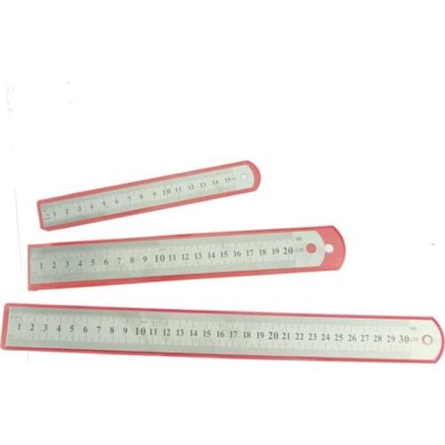 SWORDFISH Stainless Steel Straight Ruler Metal Ruler 15/20/30cm Precision Double Sided Tool Office Stationery Drafting Supplies