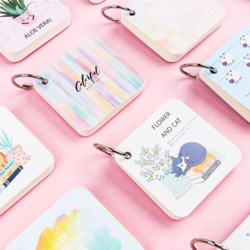 Mini Pocket Vocabulary Notebook Notes Binder Ring Easy Flip Memo Pad School Study Words Card Writing Reciting Book Planner
