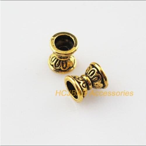 Fashion 90Pcs Antiqued Gold Color Flower Spacer Beads End Caps 6.5mm