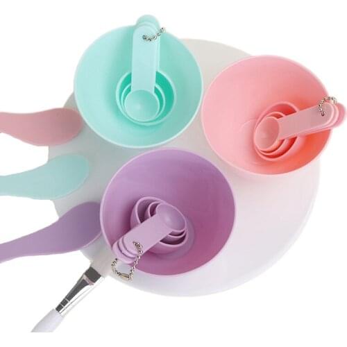 6pcs DIY Mask Bowl Mixing Brush Makeup Tool Set 4 In1 Beauty Skin Care with Brush Mixed Stir Spatula Stick Measuring Spoon Kit