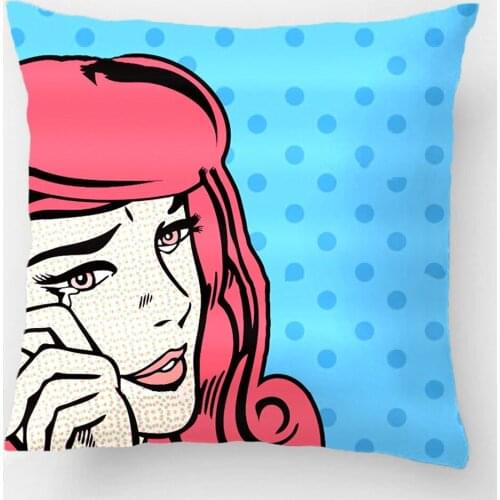 Crying Girl Pop Art Pillows Wedding Decorative Cushion Cover Pillow Case Customize Gift By Lvsure For Car Sofa Seat Pillowcase