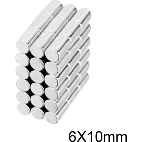 10~200PCS 6x10 mm Search Minor strong Magnet Diameter 6mm x 10mm Bulk Small Round Magnet 6x10mm Neodymium Magnet Disc 6*10 mm
