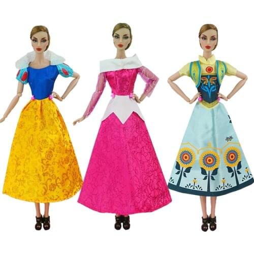 15 Pcs / lot (dress+shoes+hanger) New Fashion Court dresses Handmake Clothing For barbie Doll Free shipping