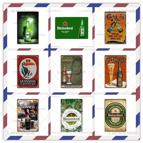 New 2021 Beer Metal Plaque Vintage Tin Sign Wall Decor Bar Pub Club Man Cave Decorative Ice Cold Drink Poster Plates 20x30cm