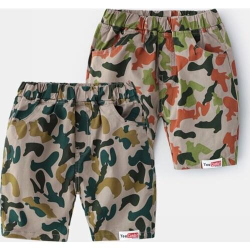 New 2021 Kids Boys Summer Fashion Camouflage Print Shorts Children Short Pants Kids Baby Boys Elastic Mid Waist Shorts Trousers