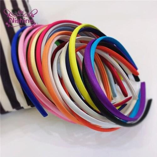 1 PCS 10 MM Solid Color Wrapping Cloth Thickened Hair Hoop DIY Children Headwear Materials Kids Photography Props Holiday Gifts