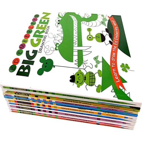 3-8 year 10 book/set Big Green Drawing Book Draw a variety of animals, people Children English picture book Art enlightenment