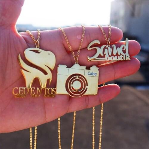 Custom Name Necklace Jewelry Stainless Steel Customized Personalised Any Cartoon Character Design Pendant Necklaces for Kid Gift