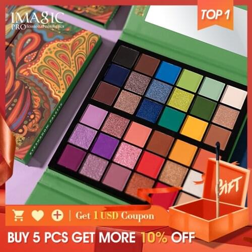 IMAGIC 36 Color Eyeshadow Palette Matte Pearl Glitter Eyeshadow Metallic Luster Naked Eye Pigment Eyeshadow Palette