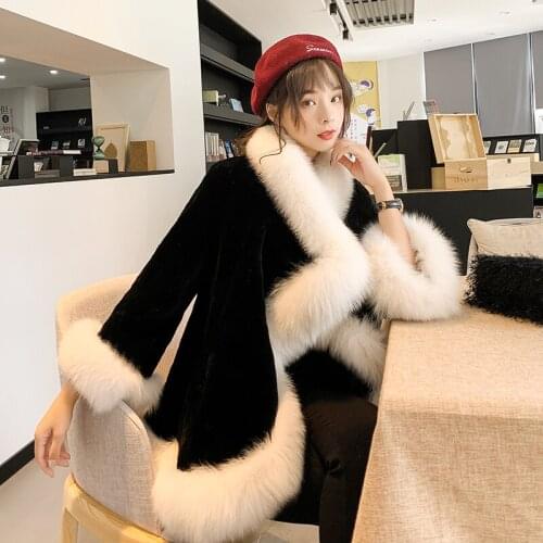 KMETRAM Faux Fur Coat Winter Jacket Women Clothes 2020 Fur Collar Mink Fleece Long Coat Female Vintage Cloak Jackets MY4892