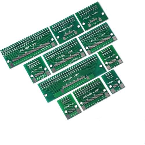 10Pcs FPC Adapter Plate 0.5MM 1.0MM Pitch to 2.45 mm Flat Cable Socket for PCB LCD 6P 8P 10P 12P 20P 24P 30P 40P
