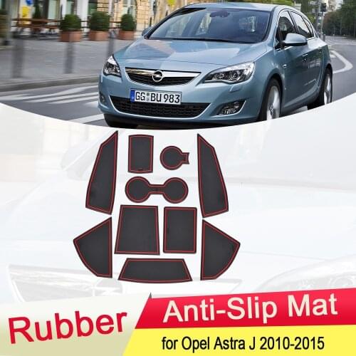 For Opel Astra J Vauxhall Holden 2010 2011 2012 2013 2014 2015 Rubber Anti-slip Mat Door Groove Cup Pad Coaster Car Accessories