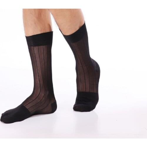 Shaping, sweat absorption,Mens breathable Casual Polyamide Fibre business Fashion Striped Silk Big size EUR 38-44 Socks