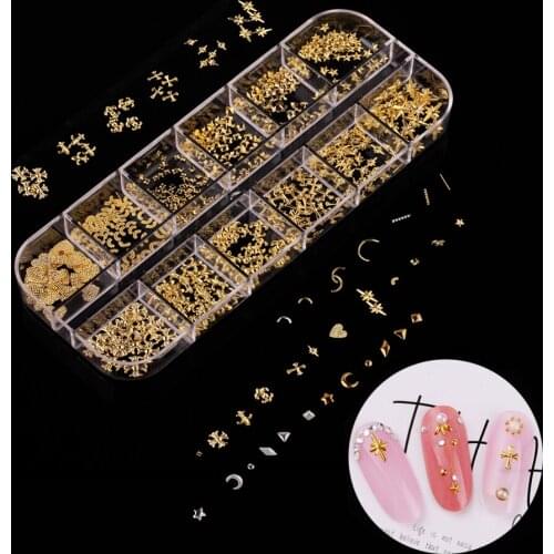NEWCOME Multi-size Nail Rhinestones 3D Crystal AB Clear Nail Stones Gems DIY Nail Art Decorations Gold Silver Rivet Rhinestone