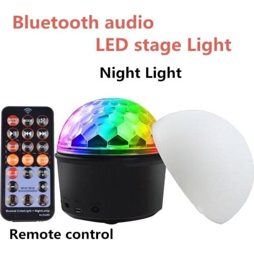 LED Stage Lighting Bluetooth Audio LED Crystal Magic Ball Family Party 9 Color KTV Star Flash