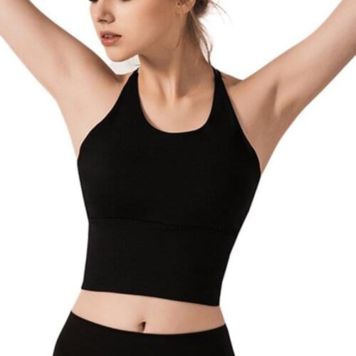 Yoga tops women Sports Top Vest Women Back Cross Bra Shock-Proof Gathering High-Intensity Yoga Fitness Bra ED-shipping yoga tops