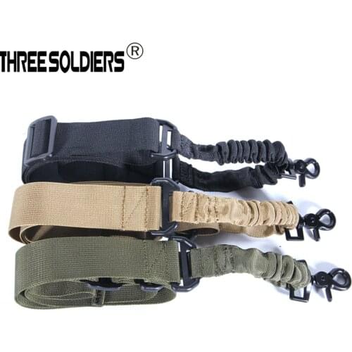 Outdoor multifunctional stretch tactical gun rope CS field single point on the rope Strap Safety Belt Rope with Metal Hook