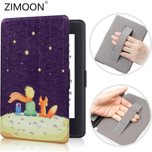 For Amazon Kindle Paperwhite 1/2/3 Smart Case with Hand Strap Print Cover for Paperwhite DP75SDI Prior to 2018 Protective Shell