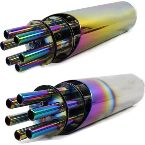 Universal Modified Motorcycle Exhaust Stainless Steel Pipe Gatling Gun Style For Honda Kawasaki Yamaha KTM DUCATI ATV