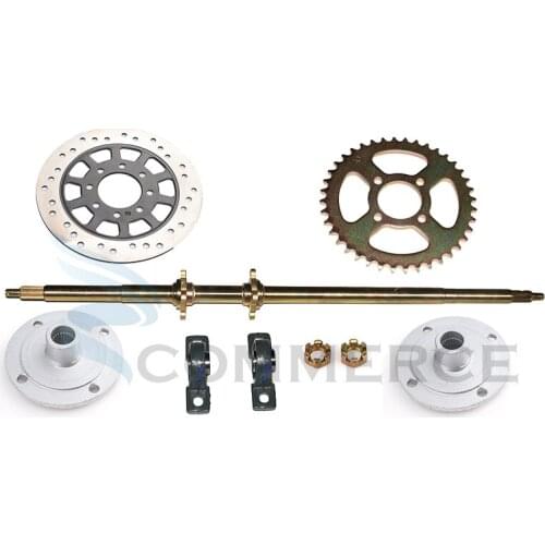 1050MM rear axle complete assembly with bracket wheel hub brake disc sprocket for large steel tube car ATV Quad Go Karts