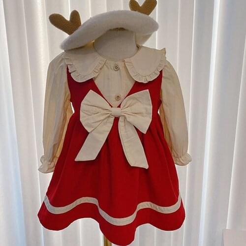 Female Baby Costume Autumn Suit 2021 New Style Children Western Fashion Long Suspender Skirt Suit Dress For Girls 1-6 Years Old