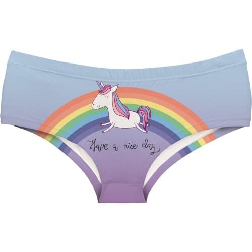 Happy Banana Llama Zigzag Lady Underwear Cute Cartoon Fruit Women Panties Unicorn Dinosaur Hummingbird Girl Briefs