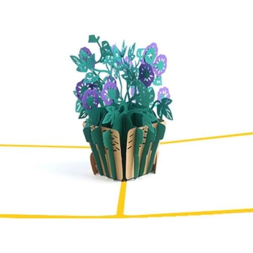 10pcs Handmade Kirigami Origami Morning glory 3D Greeting Cards Invitation card For Christmas Wedding Birthday Party Gift