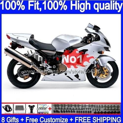 100%Fit OEM Injection For KAWASAKI ZX 1200 12R 1200CC ZX1200 C 77MC.33 ZX 12 R ZX-12R ZX12R 2000 2001 00 01 Gloss silver Fairing