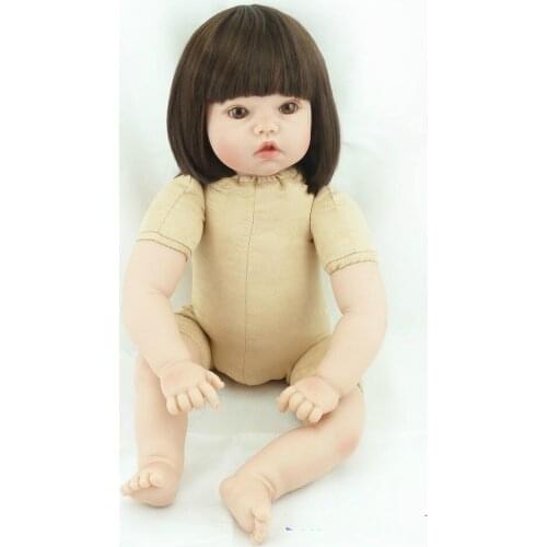 20 Inch Simulation Princess Nude Dolls Silicone Lifelike Reborn Doll Baby DIY Toys Soft Cotton Stuffed Body Kids Birthdays Gifts