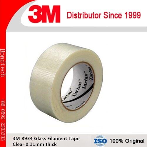 3M 8934 Clean Removal Glass Filament Reinforced strapping tape ,1/2''X60YD/roll (2rolls per pack)
