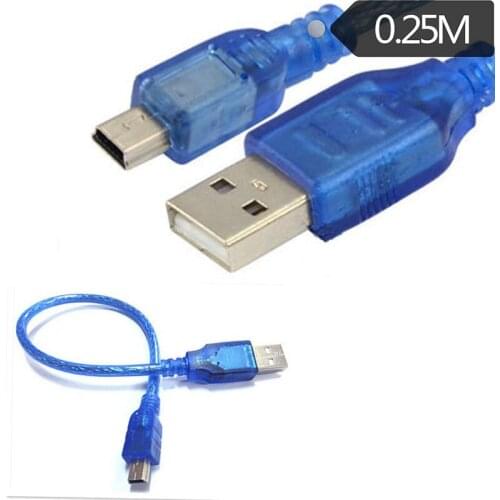 30CM USB 2.0 A MALE TO MINI B 5-PIN MALE PC DATA CABLE