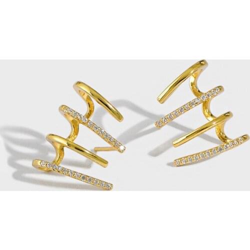 7 Dream New AAA Zircon Earring Micro Inlayed 14K Gold Real 925 Silver Earring for Women Ear Bone Clip Tiny Gemstone Fine Jewelry