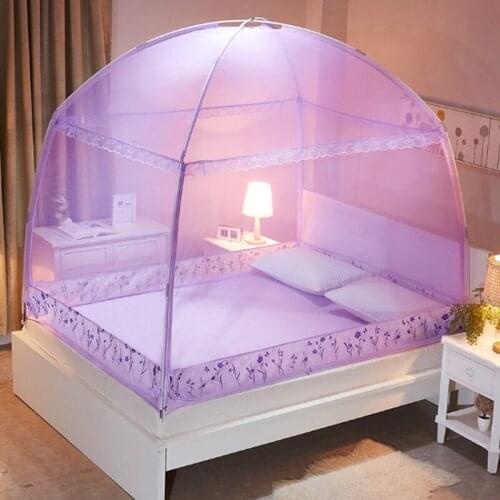 Household folding yurt mosquito net anti-mosquito three-door mosquito net home decoration for 1.2 1.5 1.8 2 meters bed