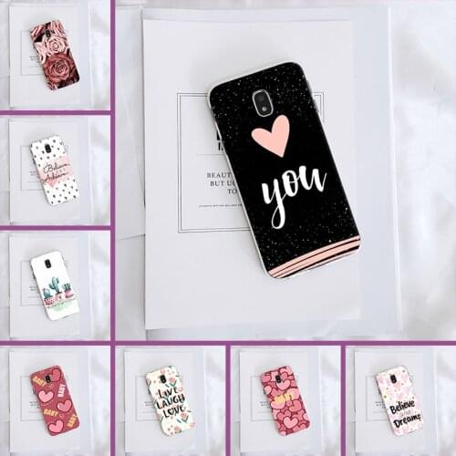 Case For Samsung Galaxy J4 J6 J8 Plus J3 J5 J7 2015 2016 2017 J2 J5 J7 Prime Phone Case Heart Flower Love Rose Soft Silicone