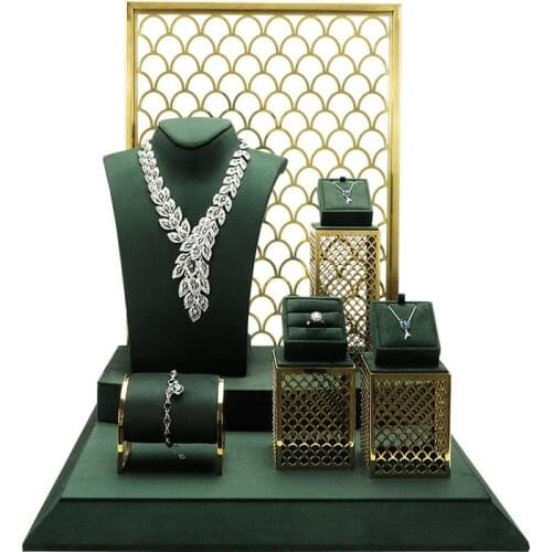 New product wooden jewelry stand microfiber square column beige dark gray ring bracelet jewelry display stand props