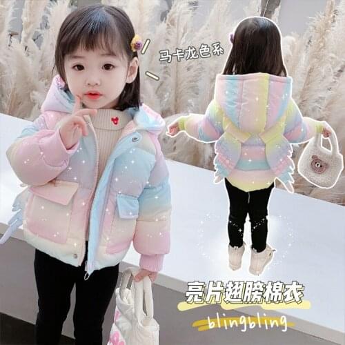 2-6Yrs Childrens Casual Outerwear Coat Girl Cold Winter Warm Hooded Coat Children Cotton-Padded Clothes Kids Warm Down Jacket