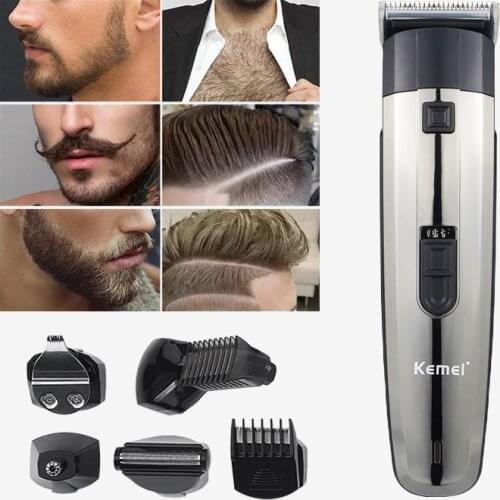 Kemei Electric Hair Clipper Cordless Barber Professional Full Set for Man Barber 6 In 1 Hair Trimmer Hair Cutting Machine F35