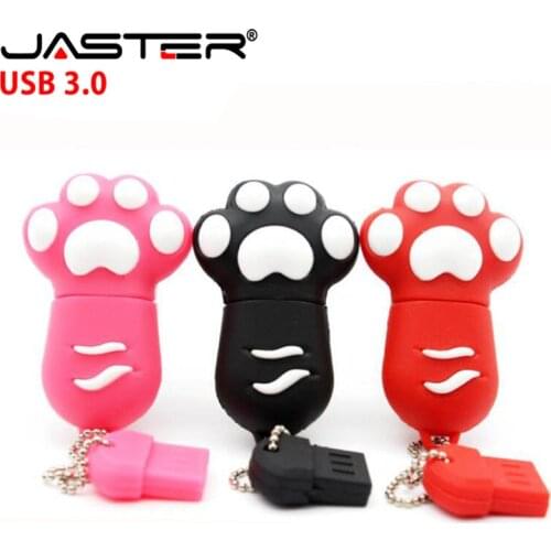 JASTER USB 3.0 Flash Drive Cartoon Cat Paw Pendrive Super-speed 64GB 32GB 16GB USB Memory Stick Gift Pen Drive
