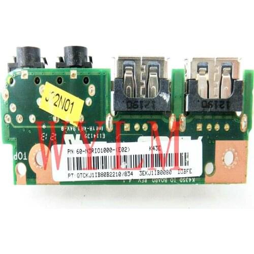 For ASUS K43 K43SV K43SD A43S X43S K43S K43SJ P43SJ K43E Laptop Audio USB 2.0 IO Board Interface Board JACK Board
