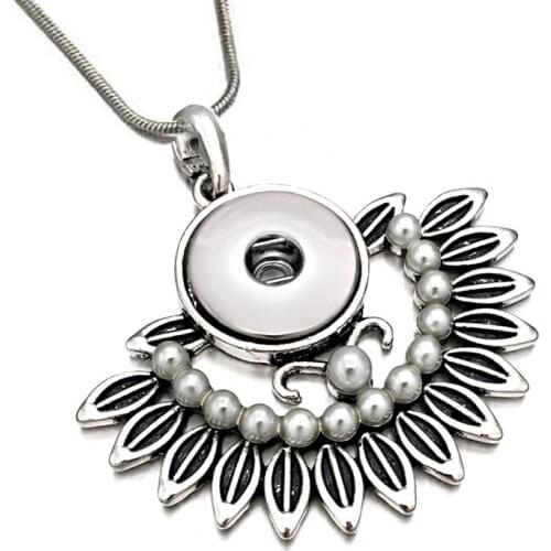 Hot Sale High Quality 001 Indiana Snap Pendant Necklace Fit 18mm Buttons For Women Charm Fashion Interchangeable Jewelry