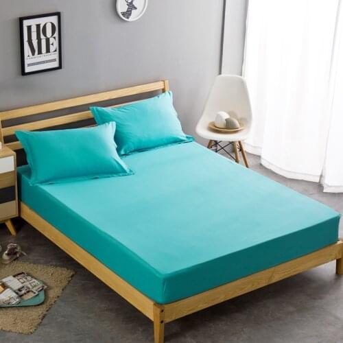 Cotton Bed Fitted Sheets with Elastic Band Solid Mattress Protector Skin-friendly Soft Bed Linen Bedspread