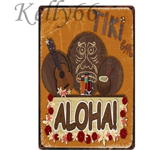 [ Kelly66 ] TiKi Bar Aloha Metal Sign Tin Poster Home Decor Bar Wall Art Painting 20*30 CM Size y-1550