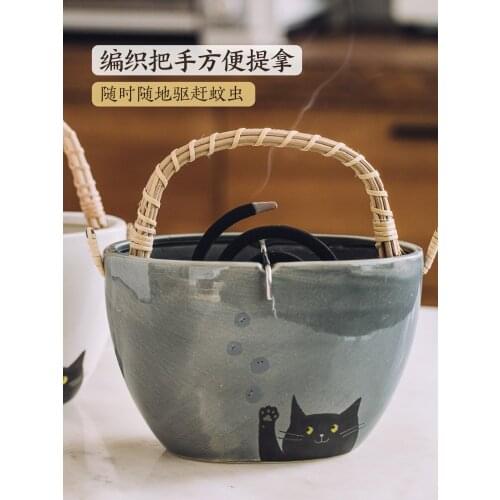 Mosquito Repellent Burner Ceramic Mosquito Smudge Box Outdoor Hanging Incense Burner Creative Mosquito Coil Home Small Ornaments