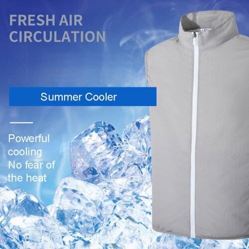Mountainskin Mens Air Conditioning Cooling Vest With 2 USB Powered Fans Summer Refrigeration Charging Vest Outdoor Hiking VA937
