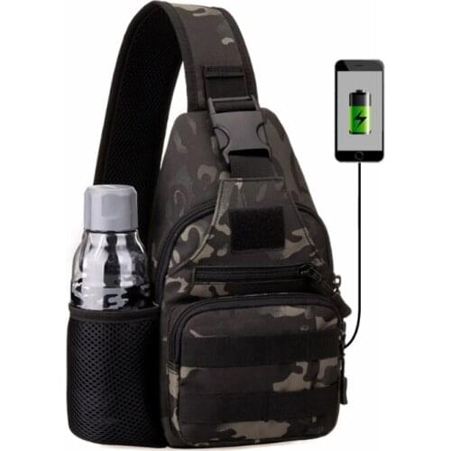 New Multifunctional Lure Fishing Bag Canvas Tool Storage Bags Outdoor Waist Chest Shoulder Sling Case USB outdoor Cycling Bags