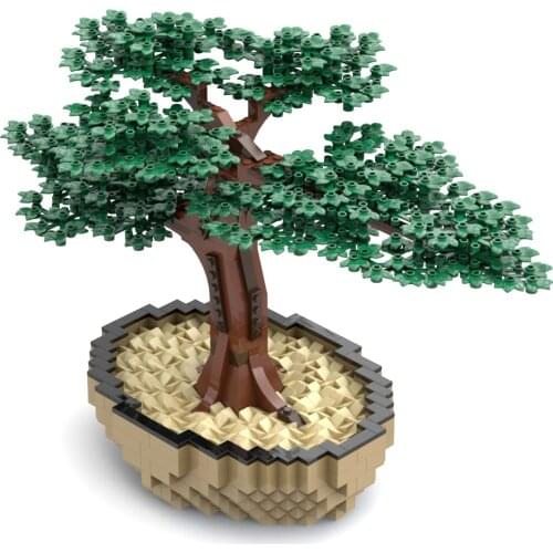 Ship in 7-10 days )1008Pcs MOC Artificial Bonsai Tree Compatible with 10281/10280 (Designed by Ben_Stephenson)