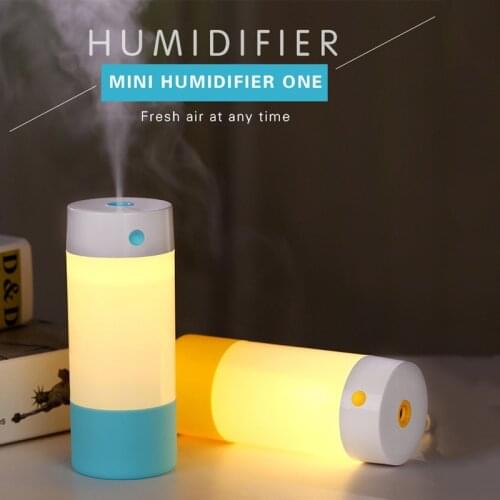 ELOOLE 250ml USB Humidifier Mini Air Purifying Humidifier House Bedroom Night Light Small Humidifier Aromatherapy Evaporator