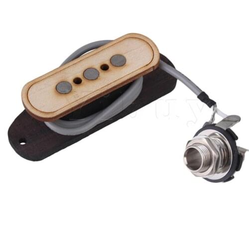 Yibuy 3-pole 3 String Electric Cigar Box Guitar Pickup with Input Jack