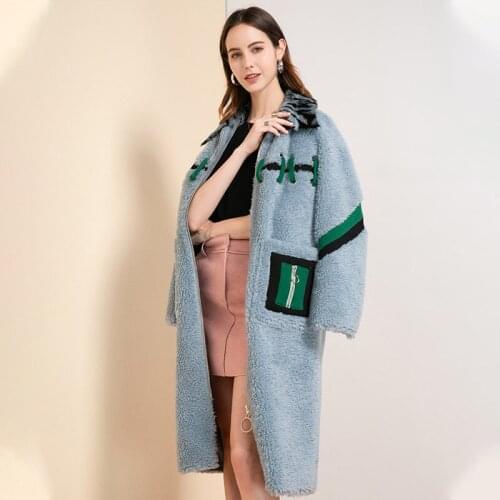 2020 Autumn Winter Real Fur Coat Women Long 100% Wool Fur Jacket Plus Size Overcoat Coats and Jackets Women Abrigo Mujer F9052