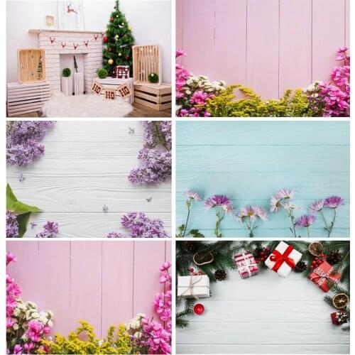 ZHISUXI Vinyl Custom Photography Backdrops Christmas day & Wood planks Theme Photo Studio Background FK91025-31